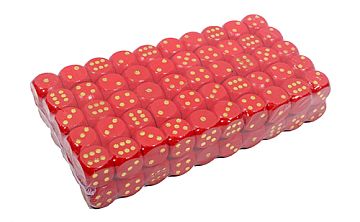 Кубик из дерева, красный с золотыми точками  (1 штука)
