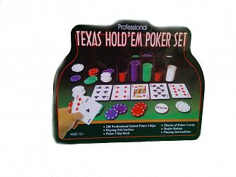 Набор для покера в металлической коробке (200 фишек)