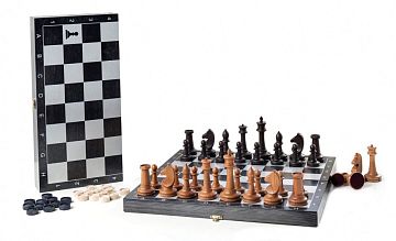Настольная игра: 2в1 Шахматы и шашки гроссмейстерские